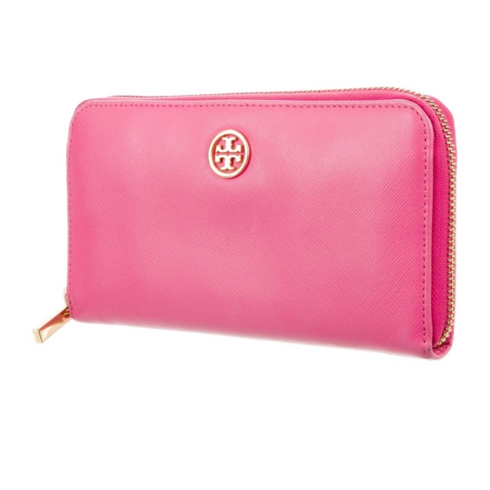 Tory Burch Vibrant Pink Zip-Around Wallet